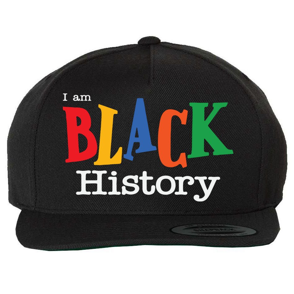 Black History Month I Am Black History Wool Snapback Cap