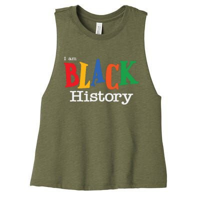 Black History Month I Am Black History Women's Racerback Cropped Tank