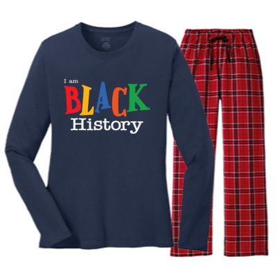 Black History Month I Am Black History Women's Long Sleeve Flannel Pajama Set 