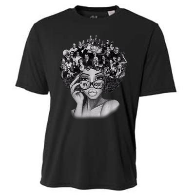 Black History Month Shirt I Love My Roots Back Powerful BLM Cooling Performance Crew T-Shirt