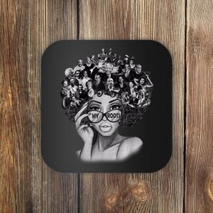 Black History Month Shirt I Love My Roots Back Powerful BLM Coaster