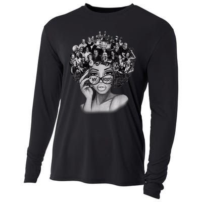 Black History Month Shirt I Love My Roots Back Powerful BLM Cooling Performance Long Sleeve Crew