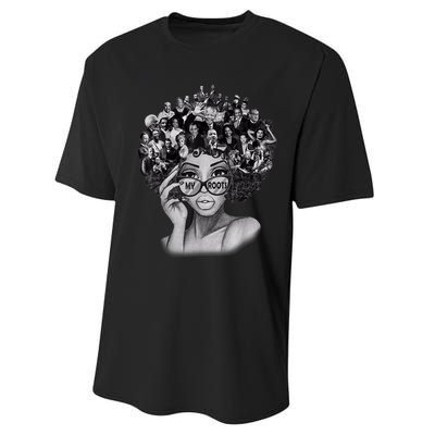 Black History Month Shirt I Love My Roots Back Powerful BLM Performance Sprint T-Shirt