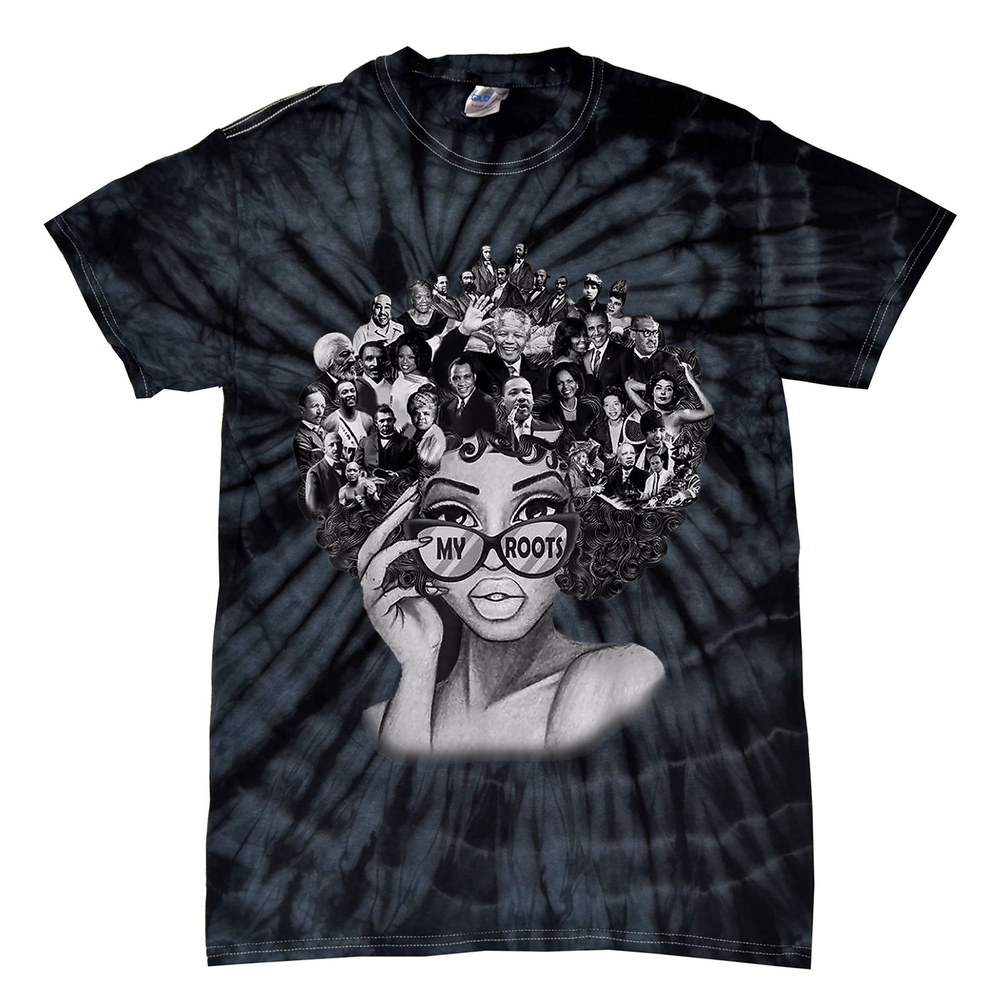 Black History Month Shirt I Love My Roots Back Powerful BLM Tie-Dye T-Shirt