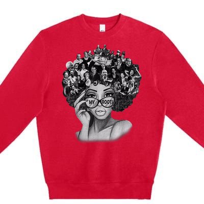 Black History Month Shirt I Love My Roots Back Powerful BLM Premium Crewneck Sweatshirt