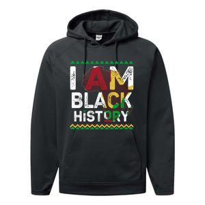 Black History Month Shirts I Am Black History African American Pride Celebration Performance Fleece Hoodie