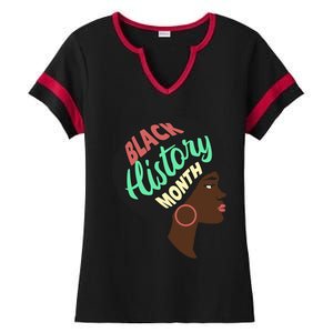 Black History Month Female African American Ladies Halftime Notch Neck Tee