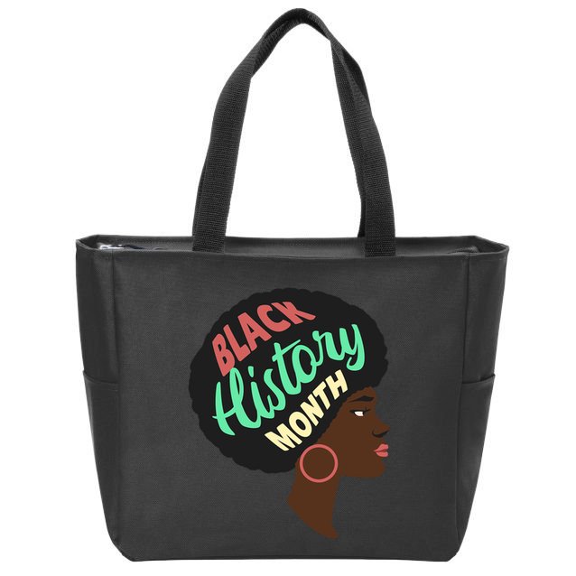 Black History Month Female African American Zip Tote Bag