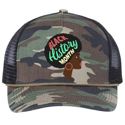 Black History Month Female African American Retro Rope Trucker Hat Cap