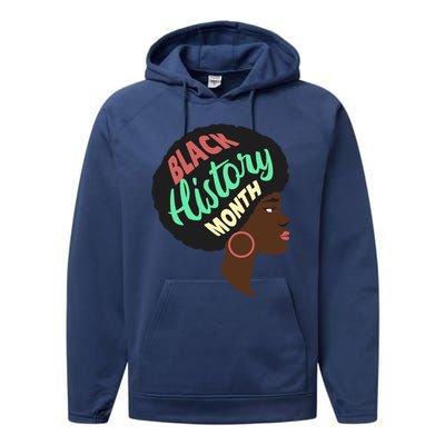 Black History Month Female African American Performance Fleece Hoodie