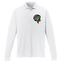 Black History Month Female African American Performance Long Sleeve Polo