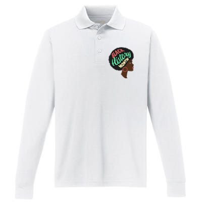 Black History Month Female African American Performance Long Sleeve Polo