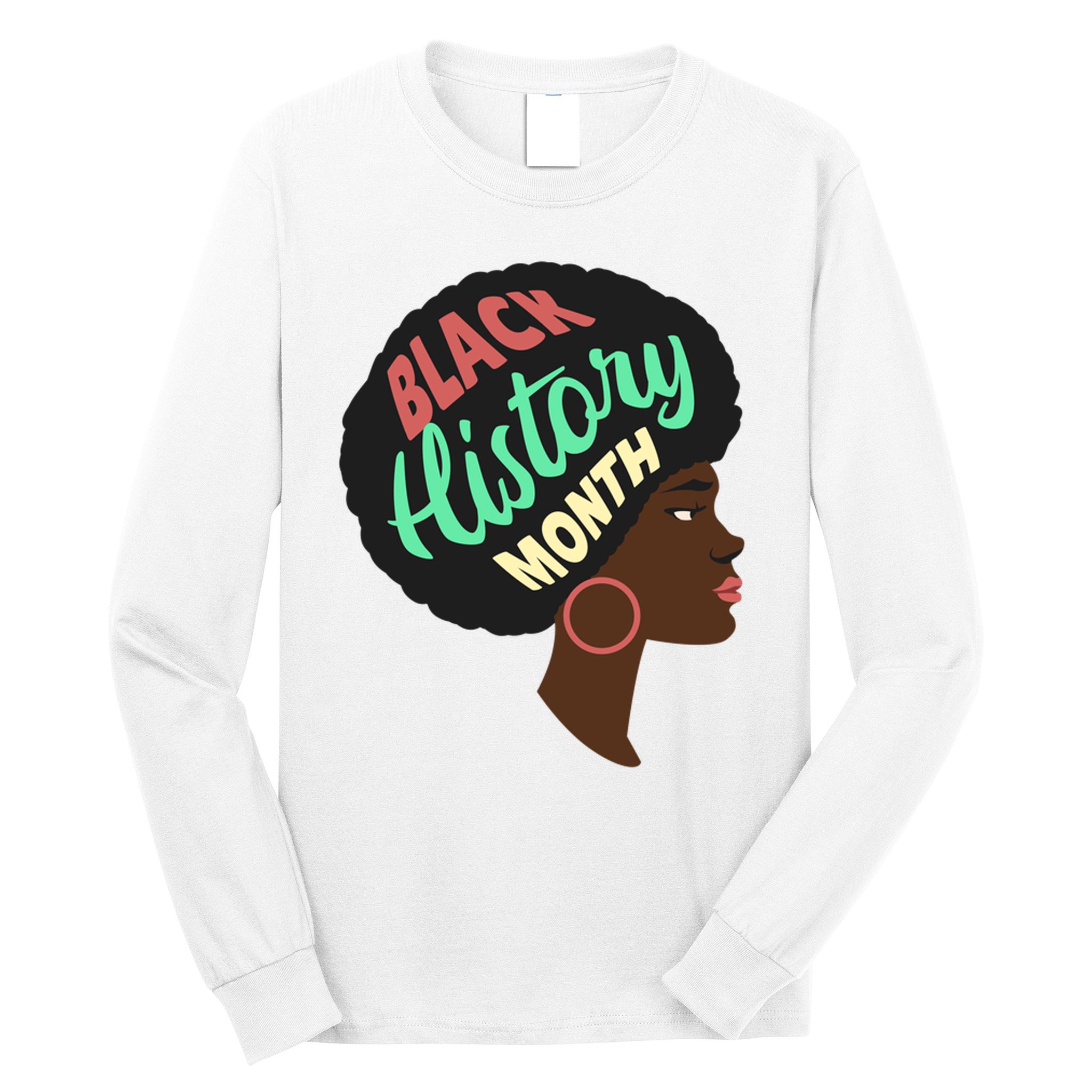 Black History Month Female African American Long Sleeve Shirt
