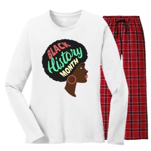 Black History Month Female African American Women's Long Sleeve Flannel Pajama Set 