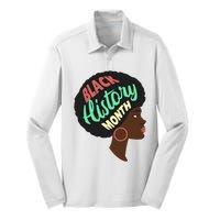 Black History Month Female African American Silk Touch Performance Long Sleeve Polo