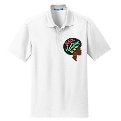 Black History Month Female African American Dry Zone Grid Polo