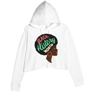 Black History Month Female African American Crop Fleece Hoodie