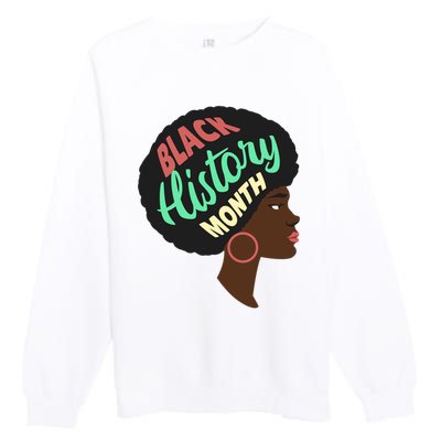 Black History Month Female African American Premium Crewneck Sweatshirt