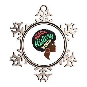 Black History Month Female African American Metallic Star Ornament