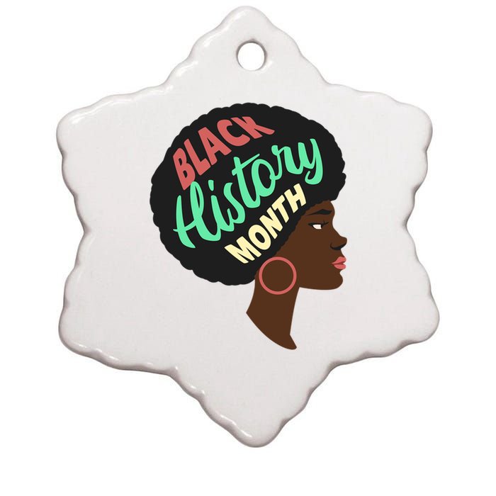 Black History Month Female African American Ceramic Star Ornament