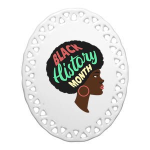 Black History Month Female African American Ceramic Oval Ornament