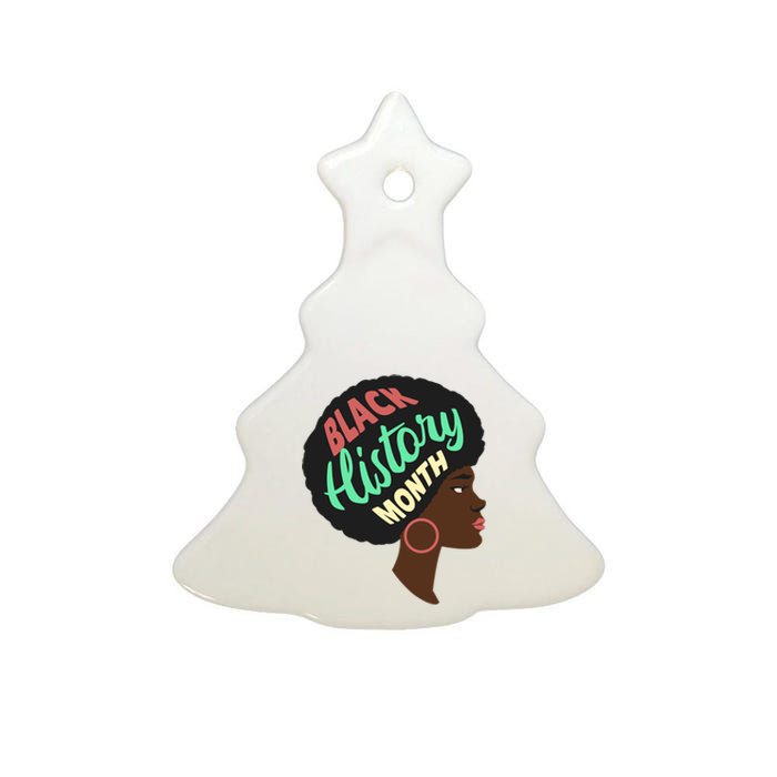 Black History Month Female African American Ceramic Tree Ornament