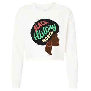 Black History Month Female African American Cropped Pullover Crew