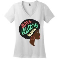 Black History Month Female African American Women's V-Neck T-Shirt