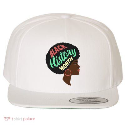 Black History Month Female African American Wool Snapback Cap