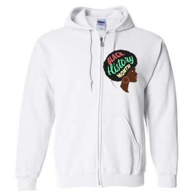 Black History Month Female African American Full Zip Hoodie