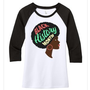 Black History Month Female African American Women's Tri-Blend 3/4-Sleeve Raglan Shirt