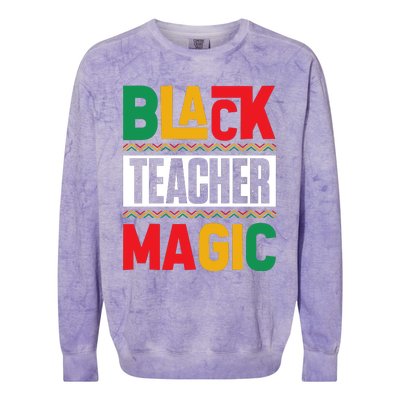 Black History Month Teacher Magic Graphic Colorblast Crewneck Sweatshirt