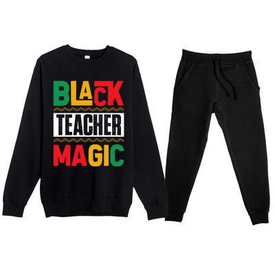 Black History Month Teacher Magic Graphic Premium Crewneck Sweatsuit Set