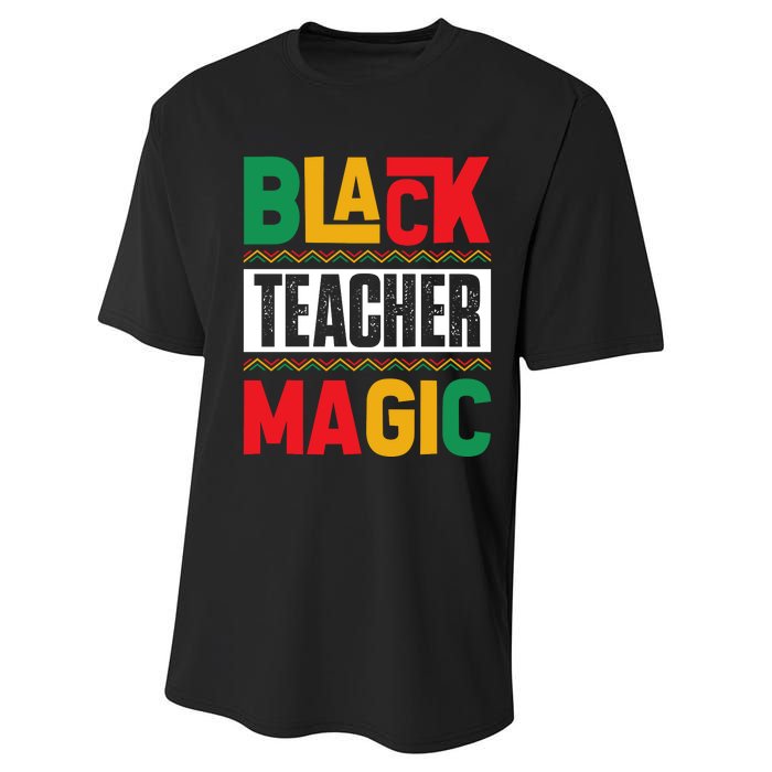 Black History Month Teacher Magic Graphic Performance Sprint T-Shirt