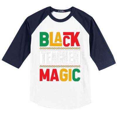 Black History Month Teacher Magic Graphic Baseball Sleeve Shirt