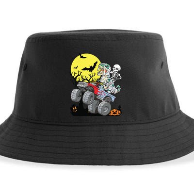 Boy Halloween Monster Truck Pumpkin Mummy Dinosaur T Rex Sustainable Bucket Hat