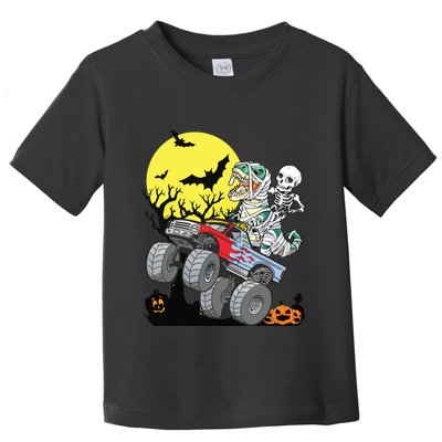Boy Halloween Monster Truck Pumpkin Mummy Dinosaur T Rex Toddler T-Shirt