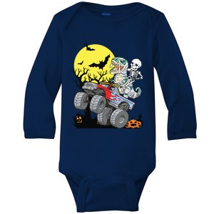 Boy Halloween Monster Truck Pumpkin Mummy Dinosaur T Rex Baby Long Sleeve Bodysuit