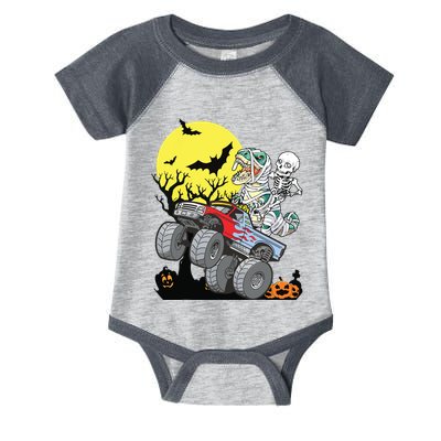 Boy Halloween Monster Truck Pumpkin Mummy Dinosaur T Rex Infant Baby Jersey Bodysuit