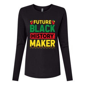 Black History Month Future Maker Graphic Womens Cotton Relaxed Long Sleeve T-Shirt