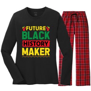 Black History Month Future Maker Graphic Women's Long Sleeve Flannel Pajama Set 