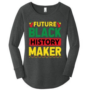 Black History Month Future Maker Graphic Women's Perfect Tri Tunic Long Sleeve Shirt