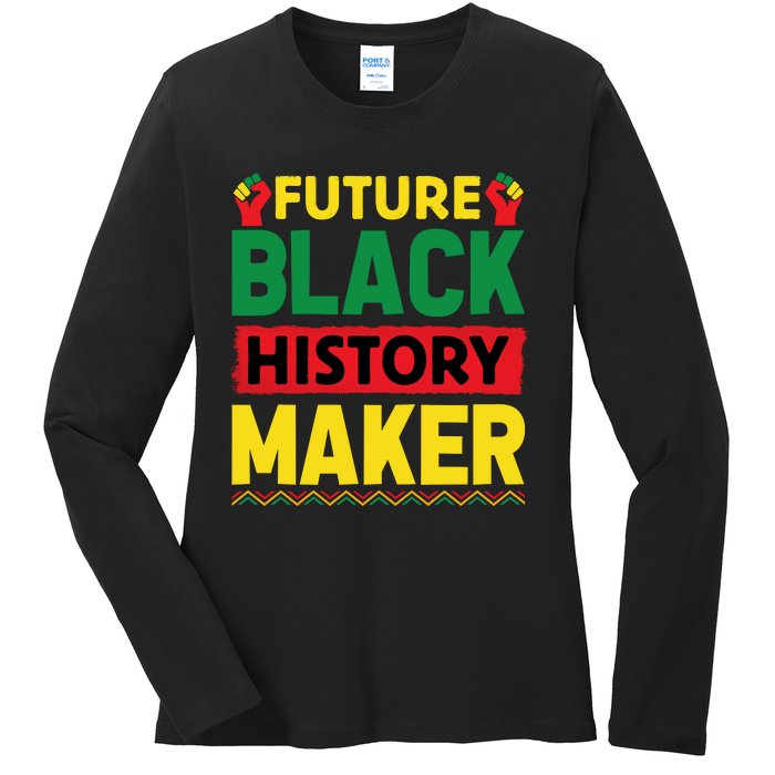 Black History Month Future Maker Graphic Ladies Long Sleeve Shirt