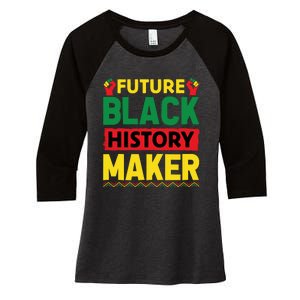 Black History Month Future Maker Graphic Women's Tri-Blend 3/4-Sleeve Raglan Shirt