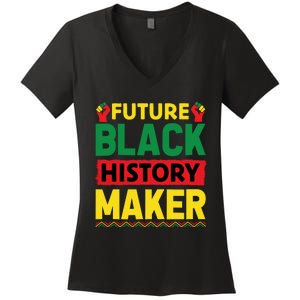 Black History Month Future Maker Graphic Women's V-Neck T-Shirt