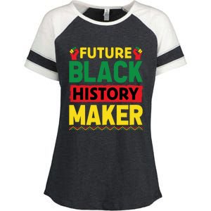 Black History Month Future Maker Graphic Enza Ladies Jersey Colorblock Tee