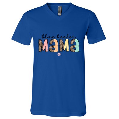 Blue Heeler Mama Mom Blue Australian Cattle Dog Gift V-Neck T-Shirt