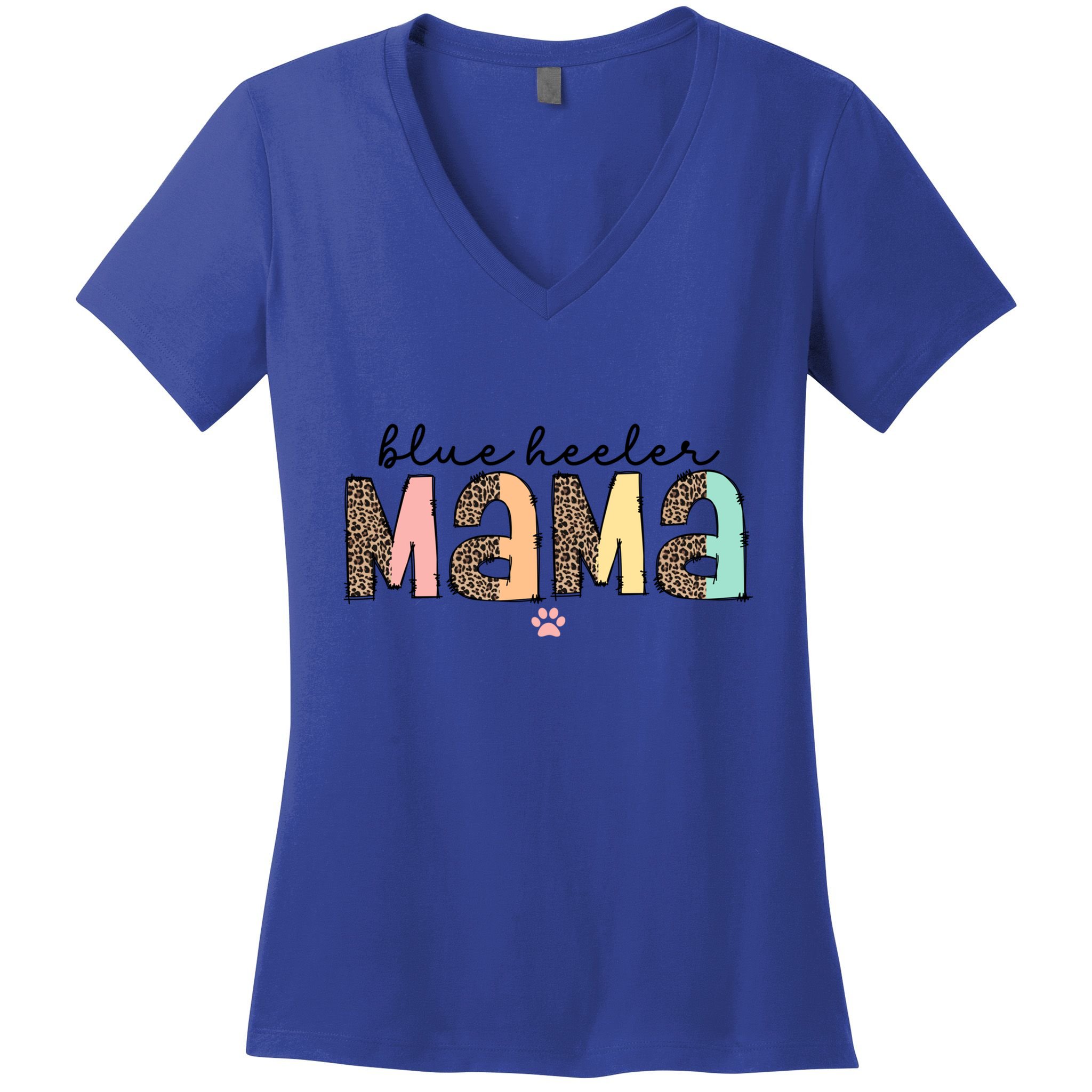 Blue Heeler Mama Mom Blue Australian Cattle Dog Gift Women's V-Neck T-Shirt