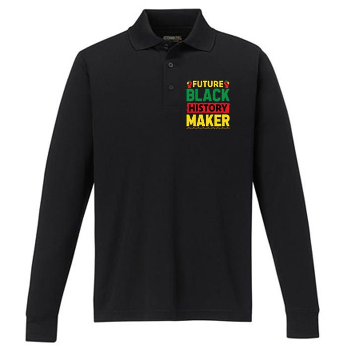 Black History Month Future Maker Graphic Performance Long Sleeve Polo