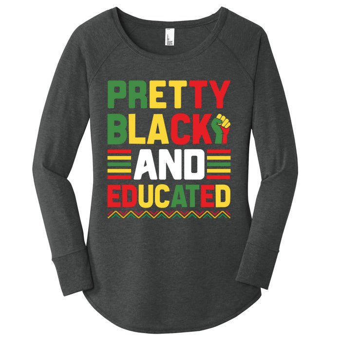 Black History Month Celebration Print Women's Perfect Tri Tunic Long Sleeve Shirt